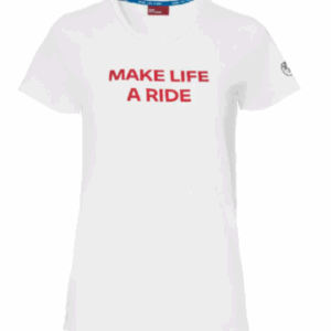 T-shirt Make Life a Ride senhora branco L