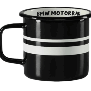 Enamel Cup Twin Stripes preto